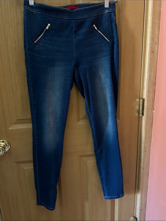 Jennifer Lopez Denim - Jennifer Lopez Dark Blue Stretch Jeggings with Zip Pockets